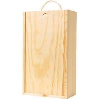 Pine Box - 2 Bottle With Sliding Lid Twin Bottle Gift Box