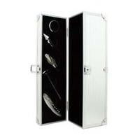 Aluminium Case - 1 Bottle With Wine Accessories Single Bottle Gift Box