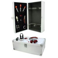 Aluminium Case - 2 Bottle With Wine Accessories Twin Bottle Gift Box